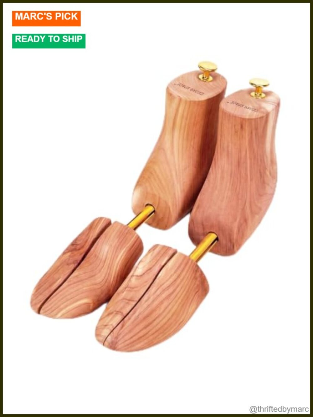 Cedar Wood Boot Tree Stretcher for Men Size 8-14 Adjustable Split Toe Shoe Tree